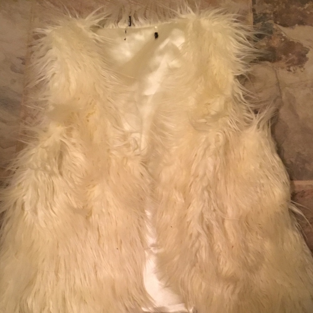 White Faux Fur Vest